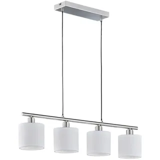 Reality Leuchten LED Pendelleuchte, Dimmfunktion, LED wechselbar, Warmweiß, Balkenpendelleuchte über-n Esstisch & Kücheninsel mehrflammig, B 150cm silberfarben|weiß