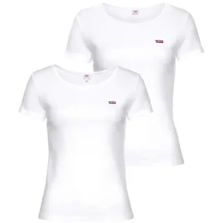 Levi's® T-Shirt Mini-Logo (2-tlg., 2er-Pack) mit kleiner Markenlogo-Stickerei auf der Brust weiß L (40)