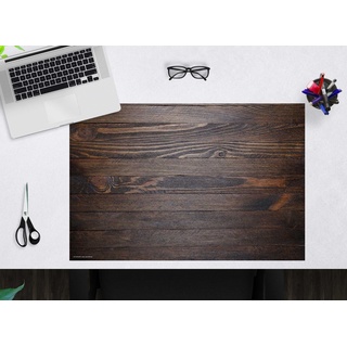 cover-your-desk.de Schreibtischunterlage Holzoptik dunkelbraun – Schreibunterlage aus Vinyl in versch. Größen, (1 tlg., abwischbar, Hergestellt in Deutschland) braun 60 cm x 40 cm