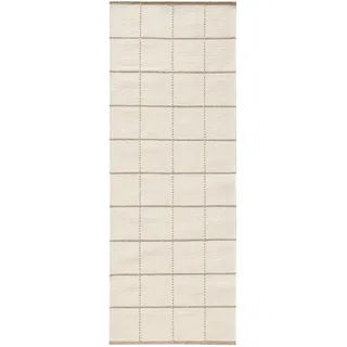 benuta Pure Wollteppich Gyda - Creme 70x200 cm - Wolle - Läufer & im Style: Geometrisch, Natural Living - Pflegeleicht für Wohnzimmer Schlafzimmer