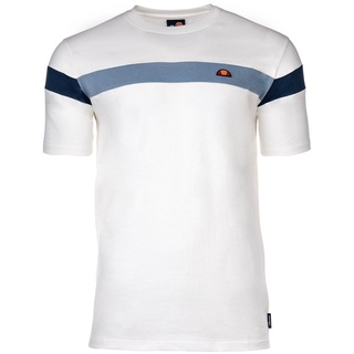 ellesse Herren T-Shirt, CASERIO - Oberteil, Baumwolle, Rundhals, Logo, kurzarm, einfarbig Weiß 5XL