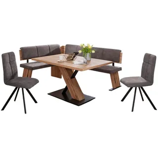 58 aufm Kessel Eckbankgruppe Danita Appalachian Eiche/Schwarz/Dunkelbraun - Schwarz/Dunkelbraun