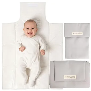 MIMUSELINA Set mit tragbarer Wickelunterlage Unterwegs und Wickeltasche | Wasserdicht, faltbar und aus Kunstleder | Baby-Zubehör für unterwegs oder auf Reisen