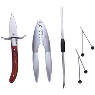 LAGUIOLE - Meeresfrüchte Utensilien Box Lot* 7 Stück Edelstahl Braun