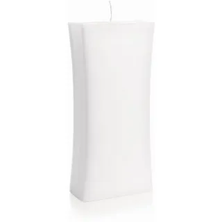 INNA-Glas Formkerze Kerzenrohling Turm KENZO, weiß, 20cm, Ø9cm - Made in Germany weiß