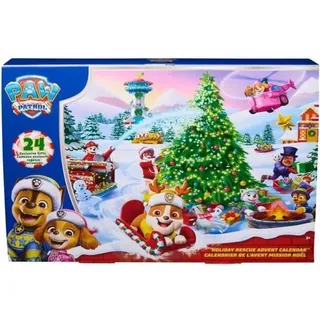 Adventskalender, 24 Überraschungen, Figuren und Zubehör, Paw Patrol, Ab 3 Jahren, 12 Figuren, 8 Mini Fahrzeuge, 4 Zubehörteile
