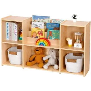 OOOK Kinder Bücherregal und Spielzeugorganizer, 2 stufiges Horizontal Regal