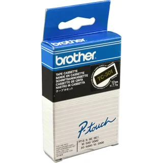 Brother TC-301 laminiert gold auf schwarz 1,2cm x 7,7m