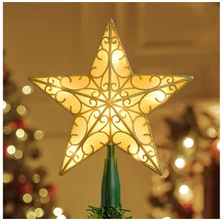 Joiedomi Christbaumspitze JOIEDOMI 10,5 Zoll beleuchtete PVC-Christbaumspitze mit glitzerndem
