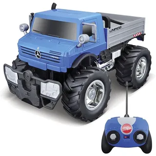 Maisto Tech R/C Mercedes-Benz Unimog U5000: Ferngesteuerter Unimog mit Licht, Maßstab 1:16, mit Stick Controller, ab 5 Jahren, 30 cm, blau (582301)