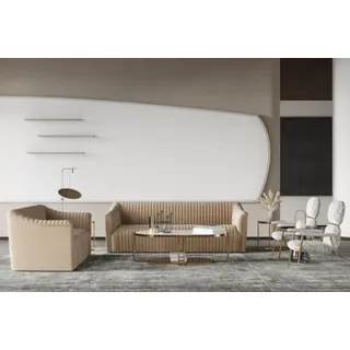 Sofagarnitur 3+1 Sitzer Wohnlandschaft Relax Samt Sitz Design Couch Lounge Neu