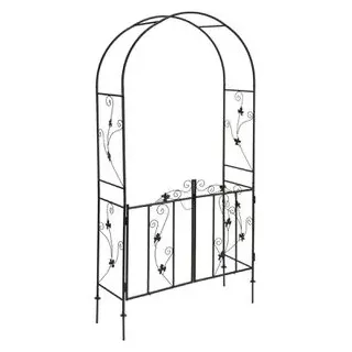 DEMA Rankgitter Pergola 114 x 38 x 232 cm Schwarz