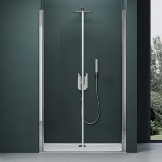 mai & mai Duschtür 110x195cm Nischentür dusche Doppeltür Klarglas