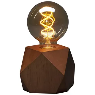 Konstsmide LED Tischleuchter Spirale, braun, mit 6h Timer, 1 bernsteinfarbene Diode, batteriebetrieben & USB, Innen, weißes Kabel, 3 x AAA 1.5V (exkl.) - 1812-600