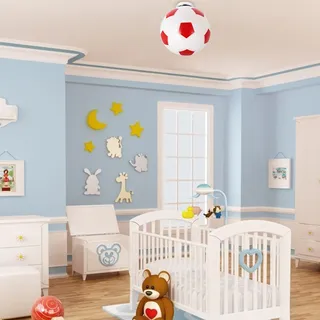 OSALADI Moderne Kreative Pendelleuchte im Fußball Design aus Eisen und Glas als Fussball Party Deko für Indoor Szenen und Stilvolle Schlafzimmereinrichtung