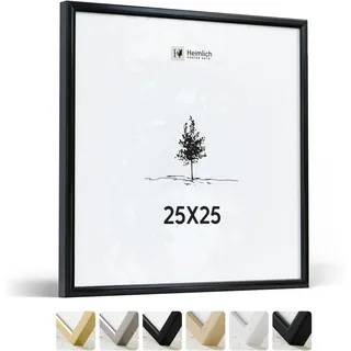 Heimlich Fotorahmen aus Aluminium – 25 x 25 cm, Schwarz | Heimlich® – Robuste Kleine Quadratische Bilderrahmen Aus Metall – Nur Wandhalterung