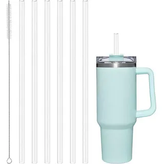 LuxusKollektion Trinkhalme Strohhalme Plastik wiederverwendbar Set 6 6pcs Plastik Strohhalme grün