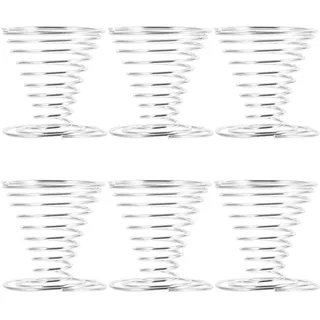 BESPORTBLE 6 Stück Edelstahl Eierbecher Mini Draht Eierhalter für Gekochte Eier Flexibel Wiederverwendbar Küchenablage Eierbecher Ablage für Restaurant und Haushalt