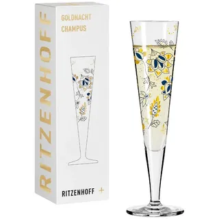 Ritzenhoff Sektglas Goldnacht, Glas, Handwäsche empfohlen, Transparent, Floral, H: 24cm