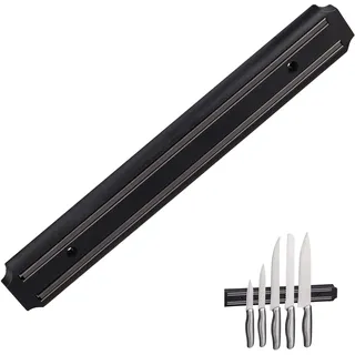 Relaxdays Magnetleiste Wand, Gerätehalter, magnetische Küchenleiste, Messer & Werkzeug, Kunststoff, 33 cm breit, schwarz