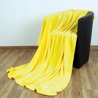 Bestlivings Kuscheldecke Celina 80x120 cm – Flauschige Wohndecke in Gelb