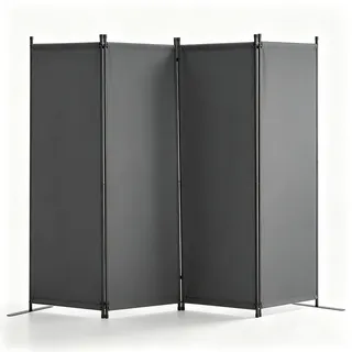 Vevor Raumteiler Trennwand 4-teiliger Paravent Stellwand, faltbarer Sichtschutz für Büro Schlafzimmer Esszimmer Arbeitszimmer Balkon, Raumtrenner freistehend (56 x 45 x 172,5 cm), Grau
