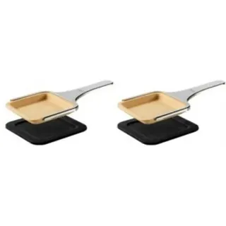 STÖCKLI Pizza Grill Keramikschalen für Mini Pizza auf Stein Set für 2 Personen