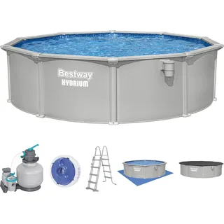 BESTWAY Hydrium Stahlwandpool Komplett-Set Ø 457 x 122 cm inkl. Sandfilteranlage