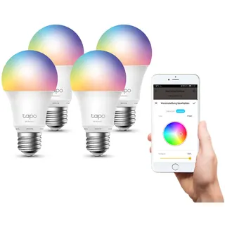 TP-Link Tapo L530E Smart-Glühbirne 806 lm 8,7 W E27, mehrfarbig, 4er-Pack