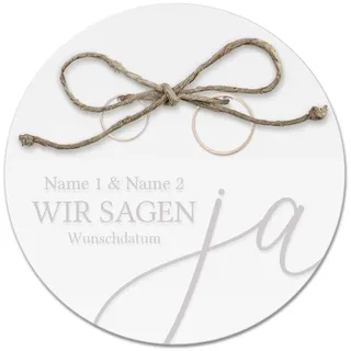 Acrylglas Ringkissen personalisiert zur Hochzeit Standesamt mit Lasergravur mit individuellen Namen und Datum klein und modern - Wir sagen Ja