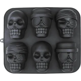 Webake Totenkopf-Kuchenform aus Silikon, Gelatine-Kuchenform, Totenkopf-Pizza-Backform