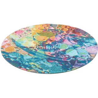 Teppich »Keitum 006«, rund, Flachgewebe, modernes Design, Motiv Totenkopf & gekreuzte Säbel, 45712001-0 multicolor 3 mm