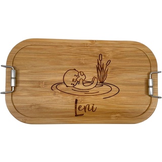 KIDSLINO Brotdose personalisiert, Brotdose Kinder, Brotdose Otter, Brotdose mit Namen, Kindergarten Brotdose