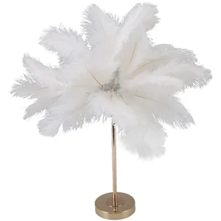Jwthee Feder-Tischlampe, Touch-Schalter, USB-Straußenfeder-Lampe, Touch-Nachtlicht mit 3 Dimmfarben, Art-Deco-Lampe für Zuhause, Schlafzimmer