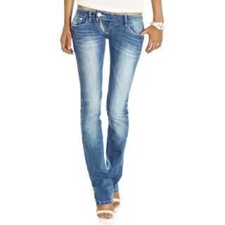 be styled Low-rise-Jeans ultra niedrige Damen Hüftjeans, gerade Hosen j99a 38