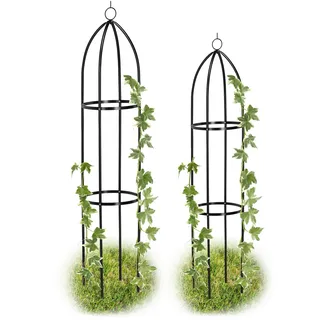 Relaxdays Rankturm 2er Set 149 x 29 cm Schwarz