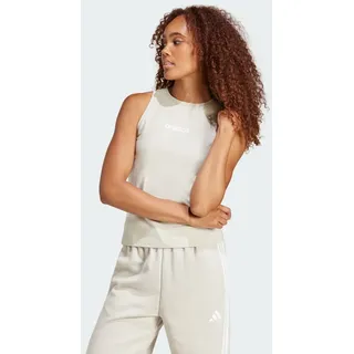 adidas Essentials Linear Slim Cotton Tanktop Wonder Alumina / White M