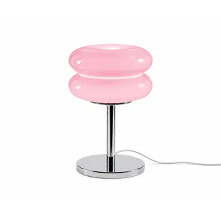 ASCEND 21 Macaron Glas Tischlampe – Moderne Designlampe mit Ambientelicht – Dekorative Tischleuchte für Schlafzimmer, Wohnzimmer & Nachttisch (Rosa)