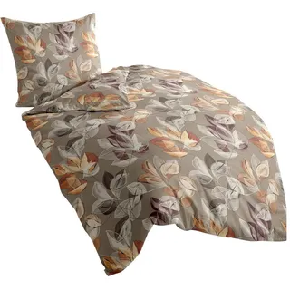 Traumschlaf Westland Floral Baumwolle Braun/Orange 135 x 200 cm + 80 x 80 cm