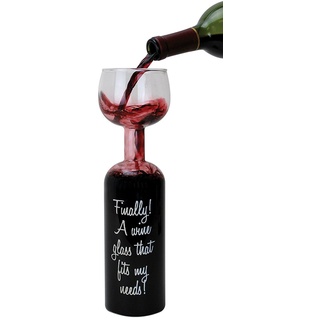 Winkee - Weinglas Weinflasche | Weingläser Flasche | Rotweinglas - Weißweinglas als ganze Flasche | Großes Weinglas | Geschenk Wein | Weinglas witzig | Weinglas lustig | Geschenk an Weihnachten