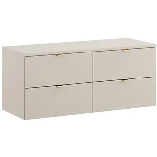 Badezimmer Waschtischunterschrank 120 cm in kaschmir matt, 4 Schubladen