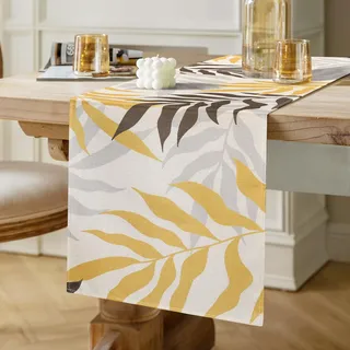 Tischläufer Gelb Blätter Tischläufer Modern Wohnzimmer Tischlaufer Bunt Tisch Deko Schließfächer Tischlaufer Polyester Tischmatten Läufer Set Für Esszimmer Anrichte Schuhschrank Dekor 40x140cm