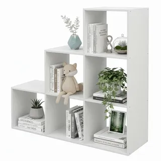 Relaxdays Bücherregal 97,5 x 29 x 97,5 cm Weiß