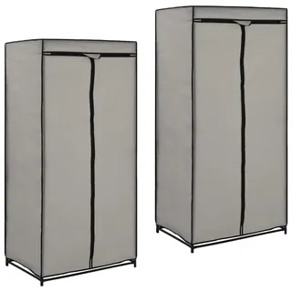 vidaXL Kleiderschrank 2 Stk. 75 x 160 x 50 cm Grau