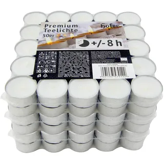 Hofer - Kerzen Teelichter tealight ohne duft, in Metallhülsen, bis zu 8h Brenndauer, Durchmesser 38 mm, Farbe weiß - Pack a 150 Stück, Topffrei Wachskerzen, Hergestellt in Österreich