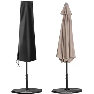 OKPOW Sonnenschirmhülle, 420D Oxford-Gewebe, wasserdicht, mit Reißverschluss (170 x 27,5 x 33,5 cm), für Ø 300 cm Sonnenschirm Garten Outdoor Regenschirm (schwarz)