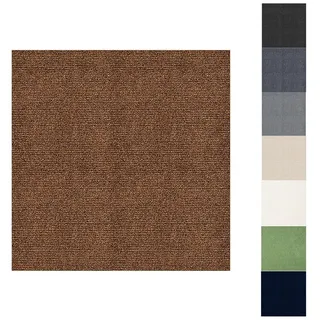 Coonoor Teppichfliese Scene, 50 x 50 cm, Selbstklebend, Bodenschutzfliese, Quadratisch, Höhe: 4 mm, Teppich Sehr rutschfest für Wohnzimmer braun