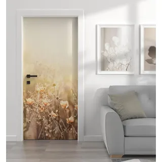 MyMaxxi - Tür bekleben mit Türtapete Türposter Türfolie Selbstklebend 90x200 Goldenes Feld - Tür verschönern Türaufkleber Türklebefolie Blumenfeld Landschaft Gold