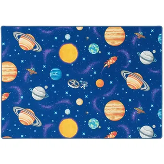Snapstyle Weltall Kinderteppich 80 x 240 cm Blau