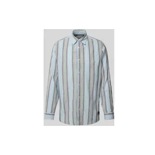 Regular Fit Freizeithemd in Crinkle-Optik, Hellblau, M